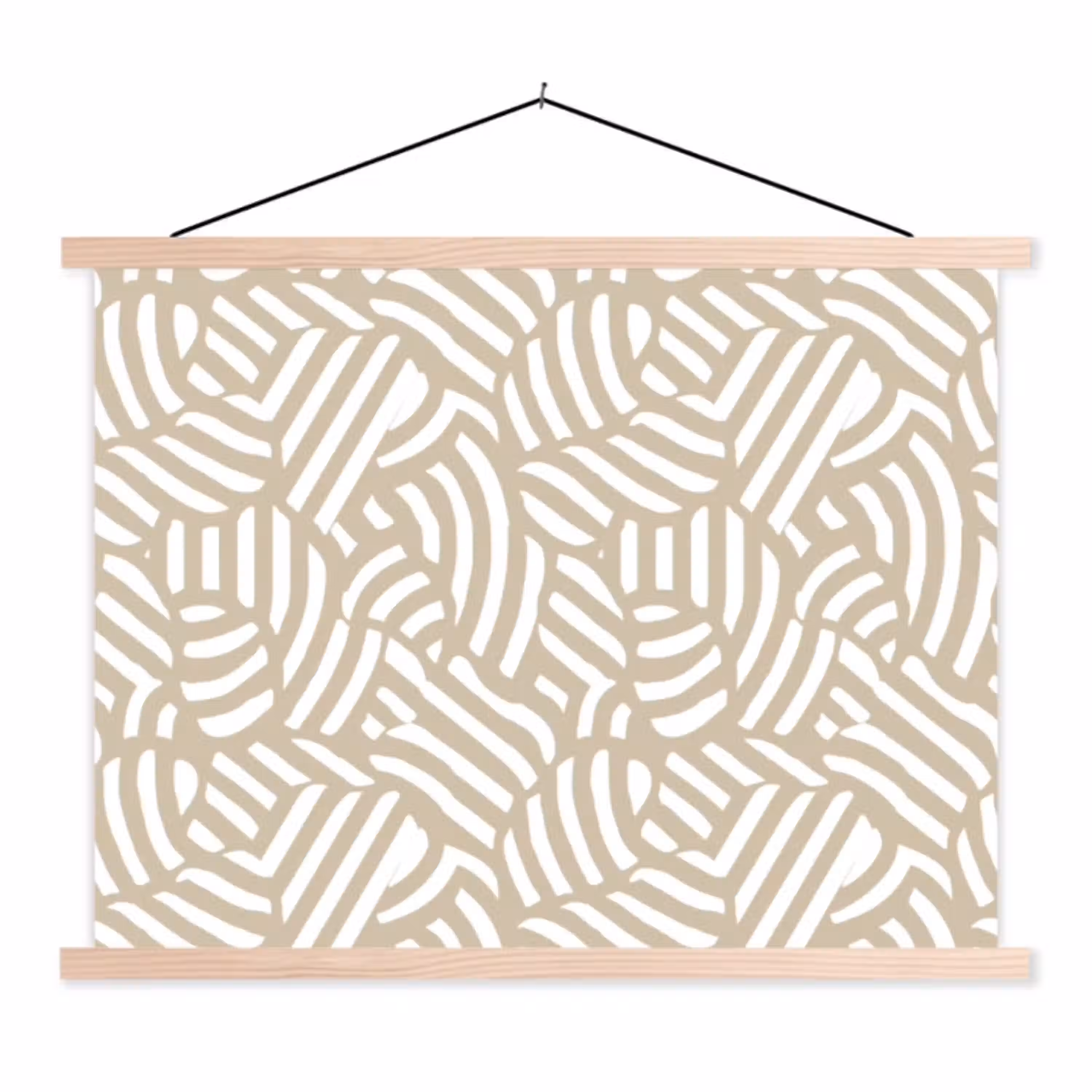 Abstract - Modern - Beige textielposter latten blank klein 122 -3d