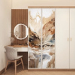 Abstract - Kunst - Verf - Beige - Modern deurposter klein -sfeer3