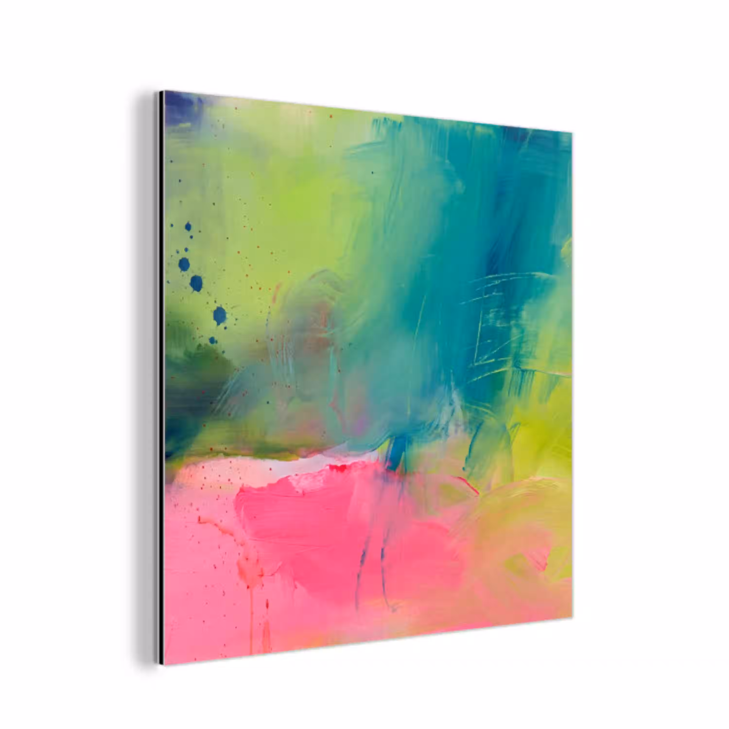 Abstract - Kleuren - Modern - Groen - Roze aluminium wit klein -3d