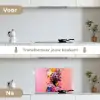 Kleurrijk - Bloemen - Vrouw - Zon keuken achterwand spatscherm klein -voor_na_NL