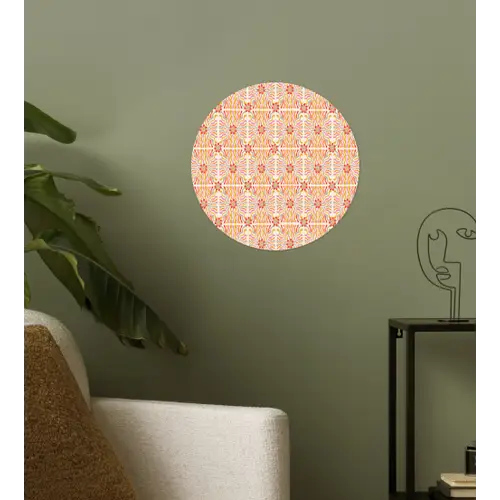 Patroon - Retro - Kleur Wandcirkel behangsticker klein 186 -sfeer2