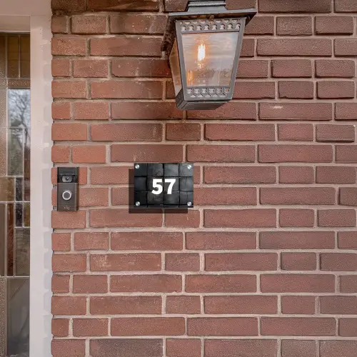 Zwarte houtblokken - Traditioneel Naambord Rechthoek middel -sfeer7-rechthoek-S