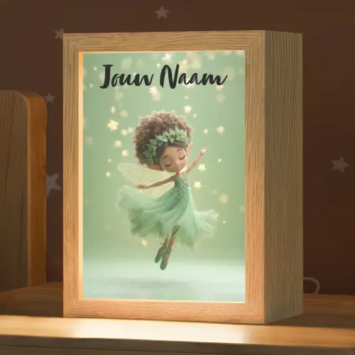 Fee - Groen - Sprookje - Sterren Light Box met kabel (Kinderlampje) klein -zzz_3d_website