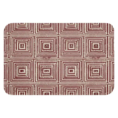 Geometrisch - Patroon - Rood WCmat klein 1009 -3d