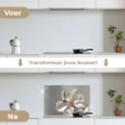 Bloem - Glazen - Doorzichtig keuken achterwand spatscherm klein -voor_na_NL