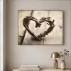 Hart - Hout - Natuur - Takken - Bruin Textielframe zwart klein -sfeer2