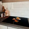 Bloem - Orchidee - Oranje Inductie beschermer vinyl 3mm klein -sfeer3