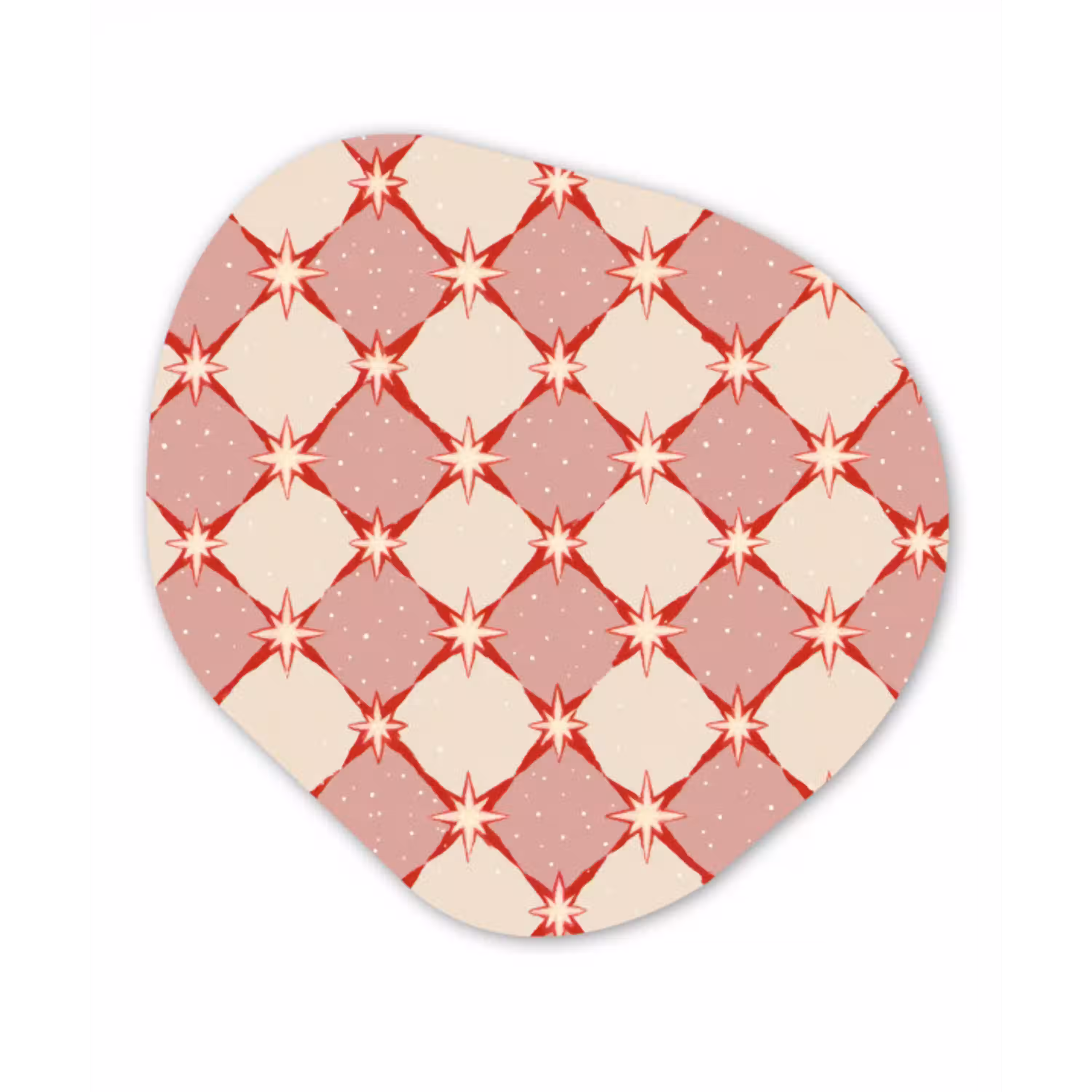 Ruiten - Sterren - Vintage - Oudroze - Rood Wandcirkel Organisch Forex 3mm klein 629 -3d