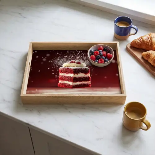 Rode - Velvet - Taart - Eten Dienblad Rechthoek middel -sfeer2
