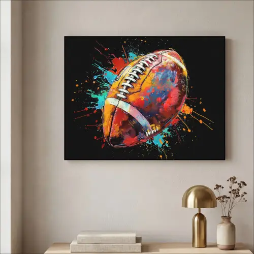 Graffiti - Sport - Rugby - American Football Textielframe - compleet frame klein -sfeer2