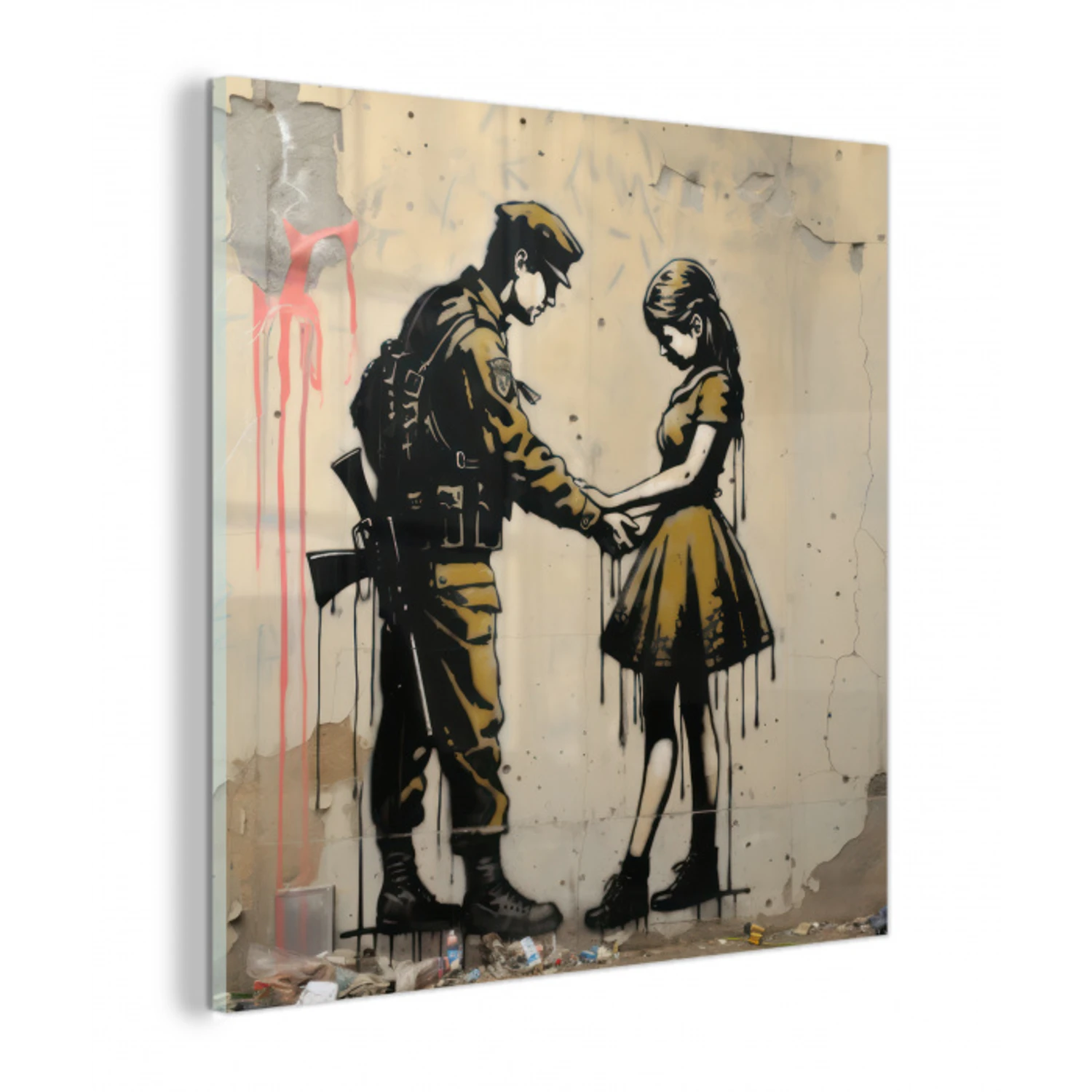 Soldaat - Meisje - Bruin - Graffiti plexiglas 5mm klein -z3d
