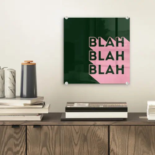 Donkergroen - Tekst - Schaduw - Grafisch plexiglas 5mm klein -sfeer1