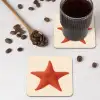 Zeester - Bobbels - Rood onderzetter kurk middel -sfeer2