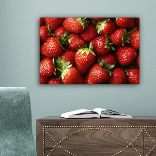 Aardbei - Fruit - Rood canvas 2cm klein -sfeer4