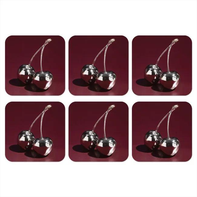 Coaster - Cherry - Glossy - Bordeaux