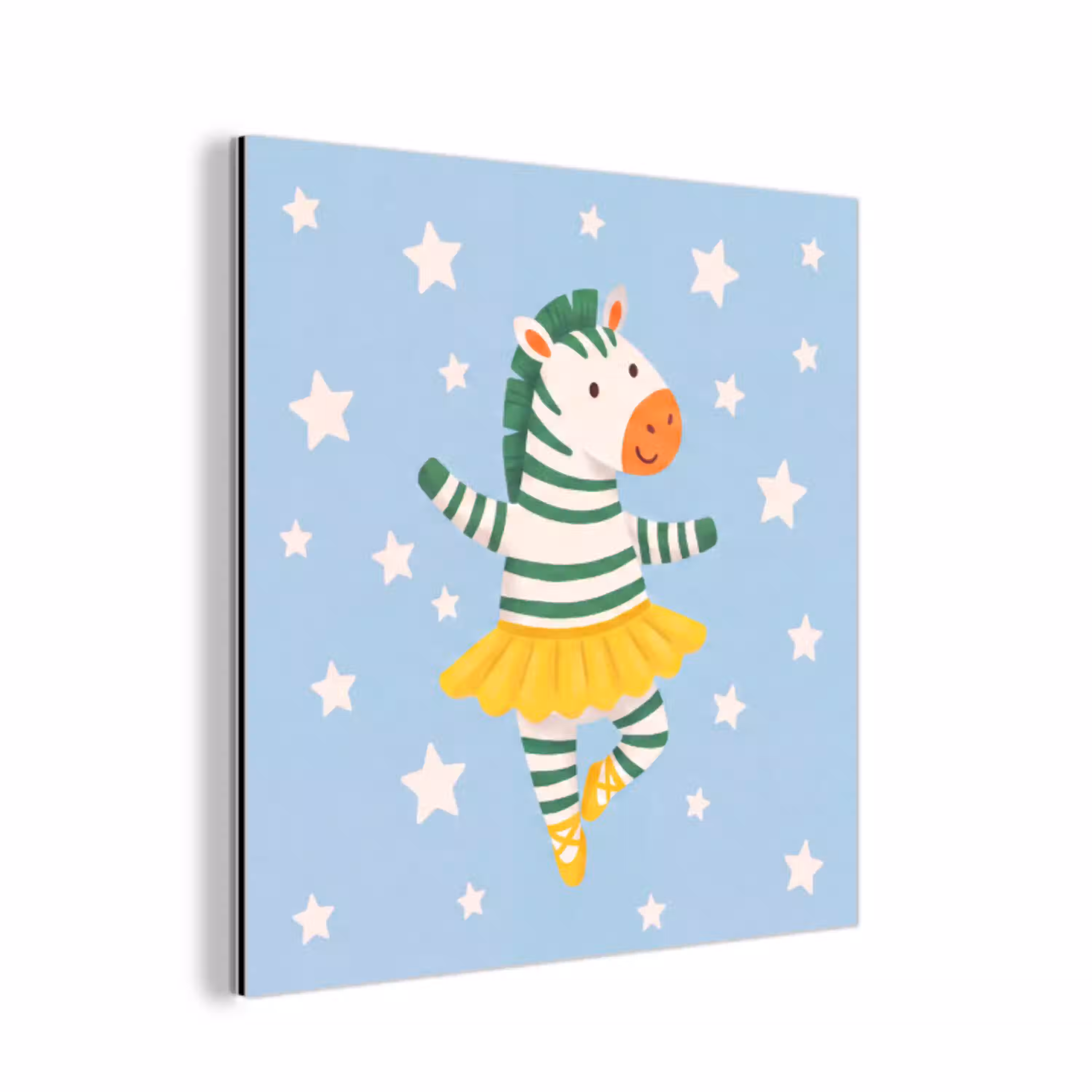Dieren - Dans - Illustratie - Kinderkamer - Sterren aluminium wit klein -3d