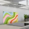 Lijnen - Pasteltinten - Golvend keuken achterwand spatscherm klein -3d_schuin