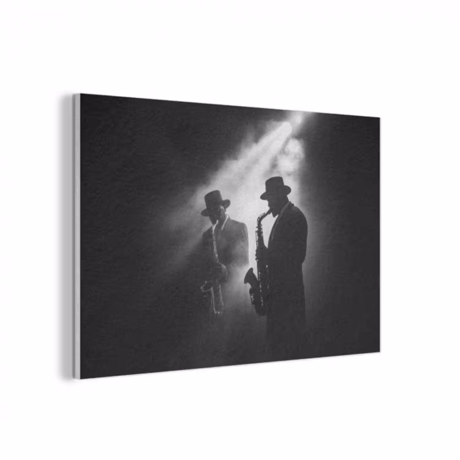 Akustikbild - Saxophonisten - Hüte - Rauch - Licht