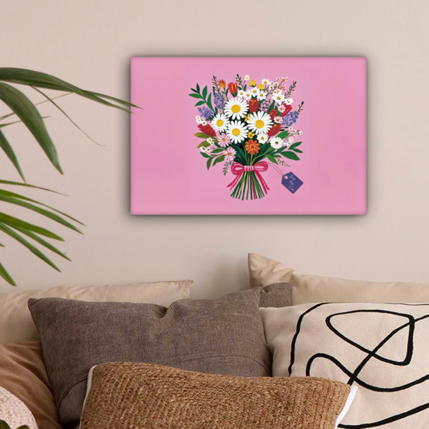 Bloemen - Quote - Kaartje - Kleurrijk canvas 2cm klein -sfeer1