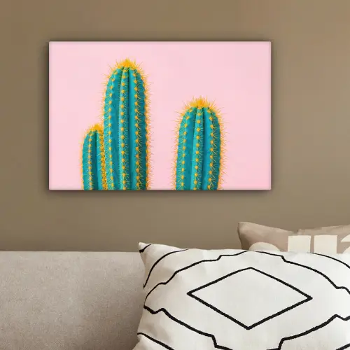 Cactussen - Modern - Pastel canvas 2cm klein -sfeer3