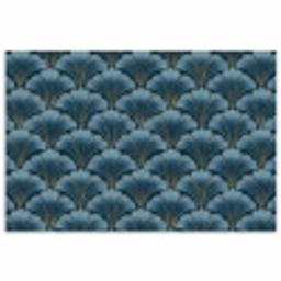 Patroon - Ginkgoblad - Blauw poster papier klein 62 -3d