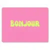 Roze - Groene bonjour - Organisch muismat rubber klein -3d