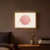 Schelp - Roze - Ribbels Light Box met batterij (Wandlamp) middel -sfeer4