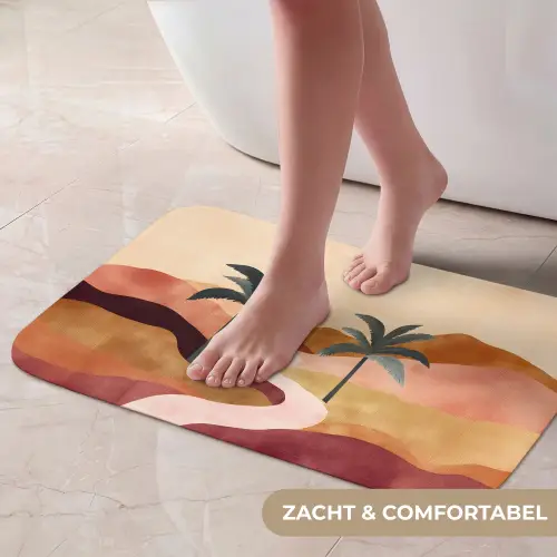 Heuvels - Palmbomen - Abstract Badmat klein -USP_ZachtNL