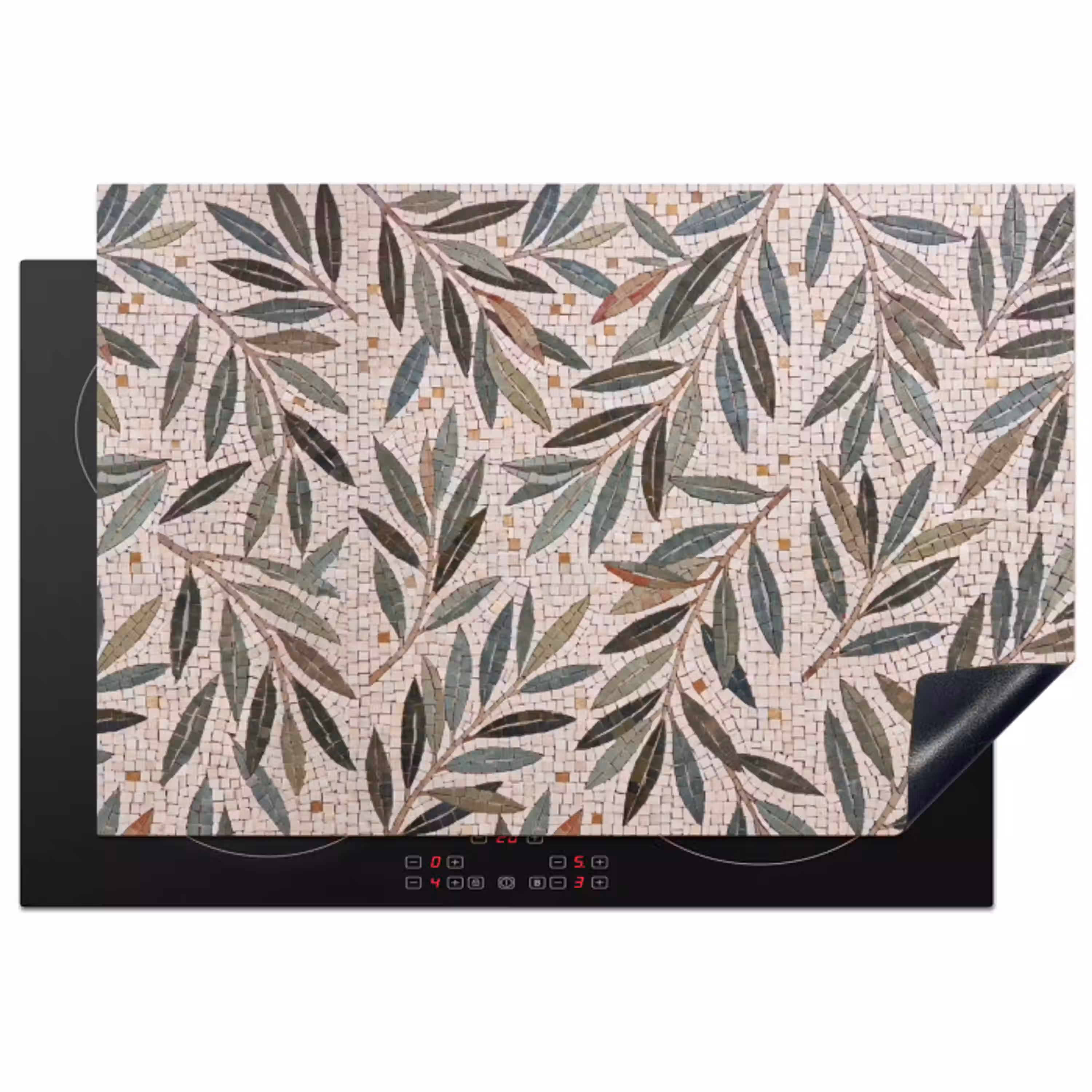 Plant - Blad - Mozaïek - Groen Inductie beschermer vinyl 3mm klein -3d