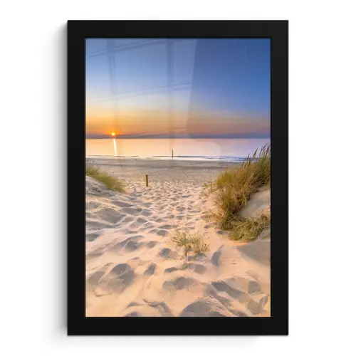 Duin - Zonsondergang - Horizon - Strand - Gras fotolijst zwart zonder passe partout klein -3d