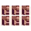 Geometrisch - Cirkels - Rood onderzetter kurk middel -3d