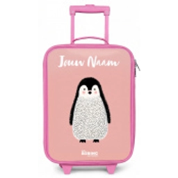 Pinguïn - Stippen - Roze - Minimalistisch Kinderkoffer - Roze klein -zz3dotto