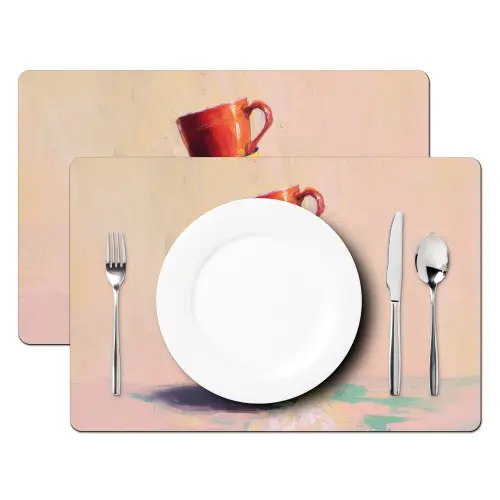 Mokken - Gestapeld - Keramiek - Kleurrijk Placemat vinyl groot -zzsfeer2_Kitchenyeah-website