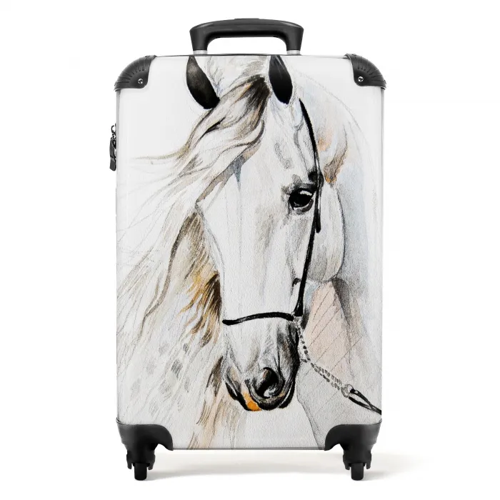 Witte Werveling Koffer - NBS - Handbagage middel -productfoto_recht