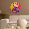 Varken - Bloemkroon - Kimono - Abstract Akoestische PET Vilt - Rond klein -sfeer1
