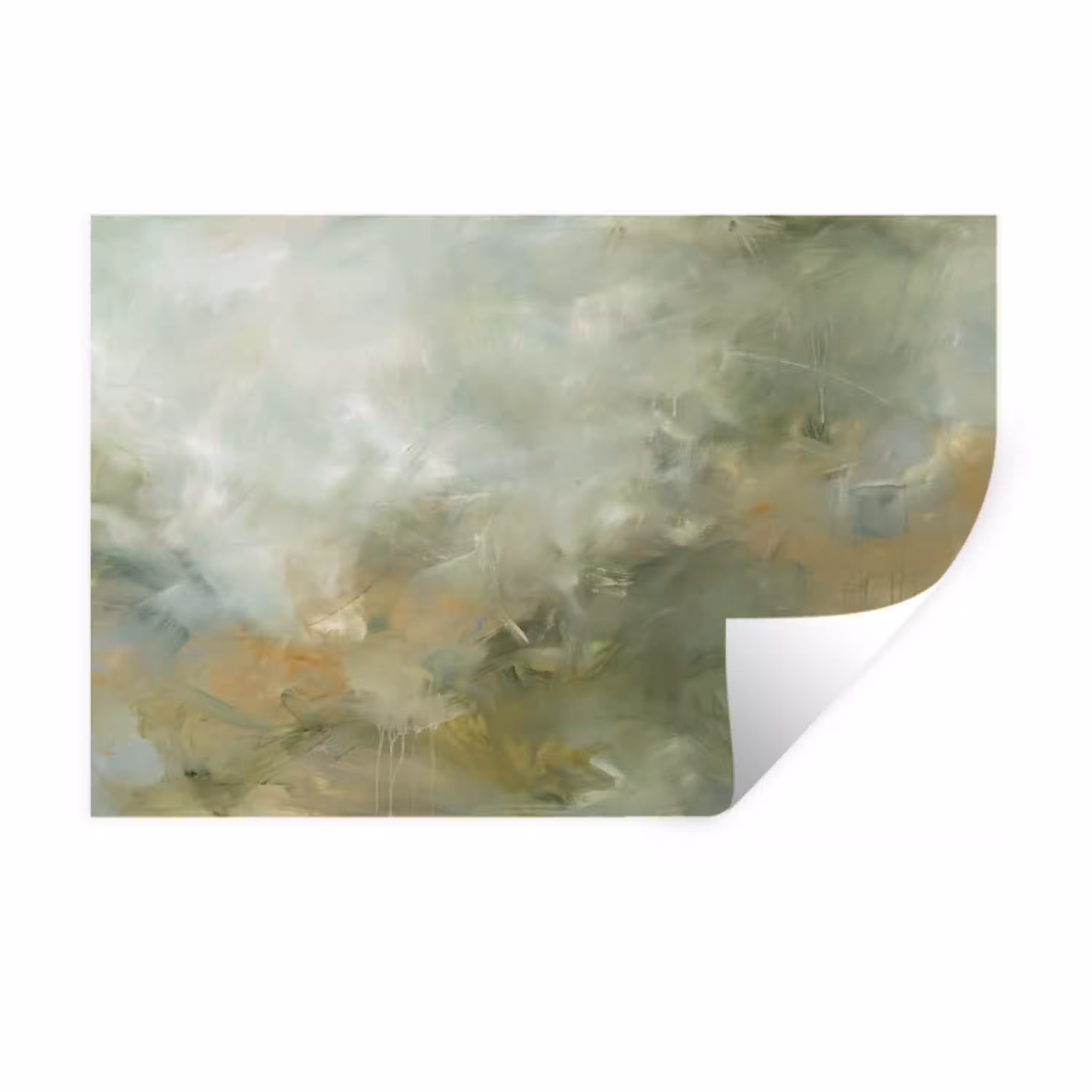 Abstract - Groen - Beige - Modern - Kunst Muursticker klein -3d