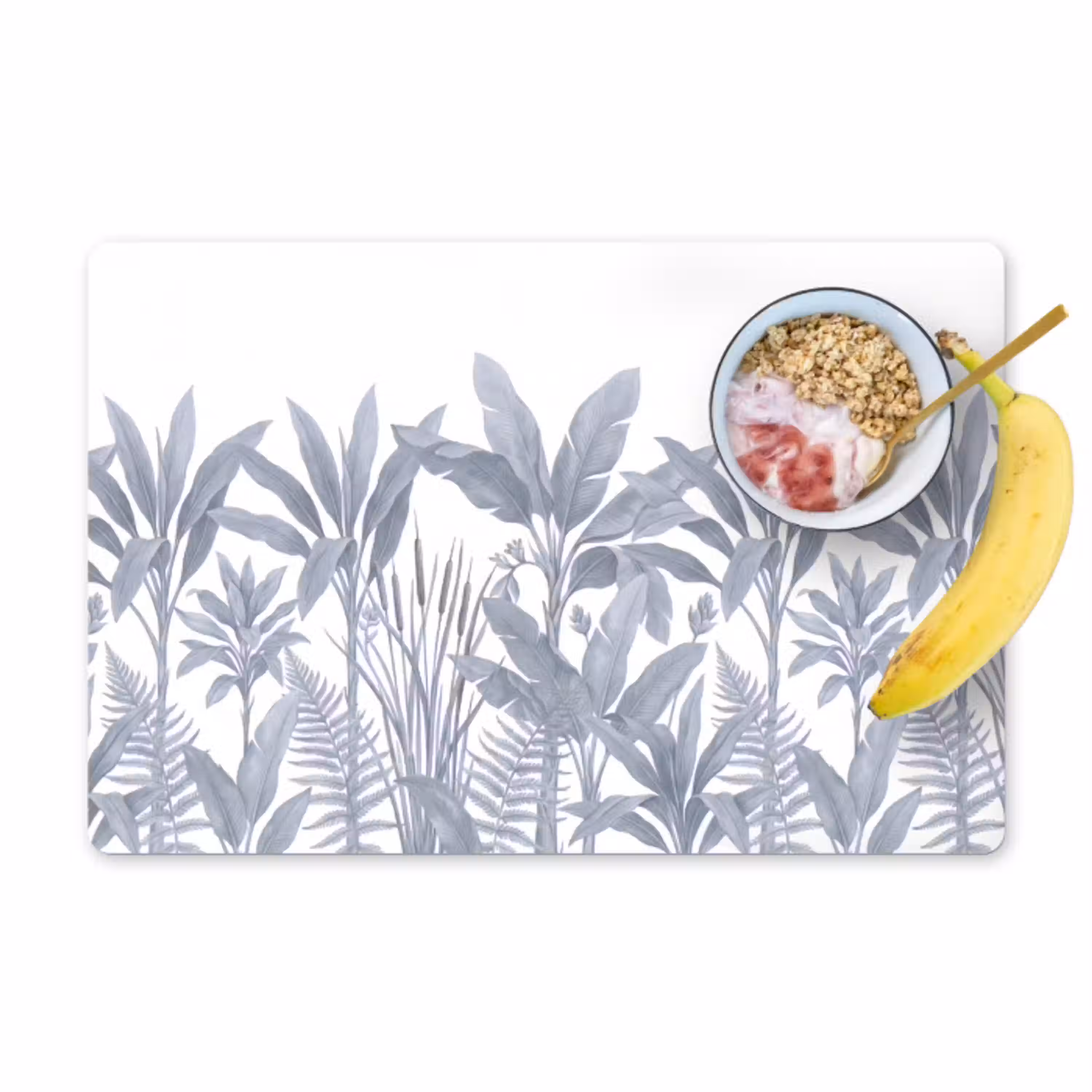 Planten - Bladeren - Natuur - Grijs Placemat vinyl groot -zzzproduct_Kitchenyeah-website