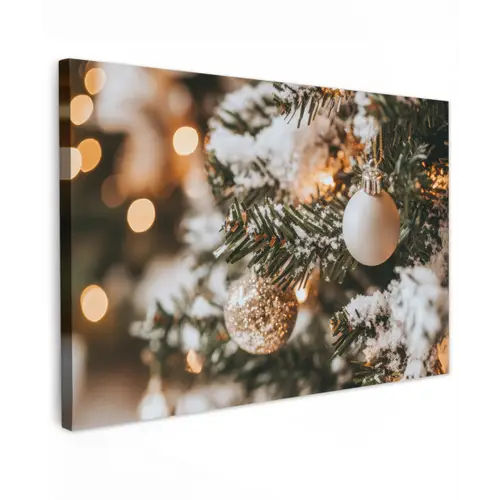 Kerst - Kerstboom - Winter - Binnen - Sneeuw Tuinposter op houten frame 2 cm dik klein -3d