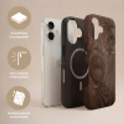 Houtnerf - Textuur - Patroon - Bruin - Rustiek Toughcase MagSafe Apple iPhone 17 klein -USP_Lagen_DE
