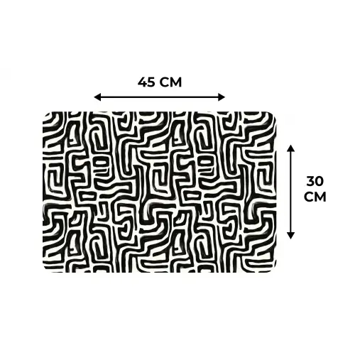 Grafisch - Lijnen - Zwart - Wit Placemat vinyl groot 368 -specs