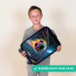Neon - Net - Voetbal - Kleurrijk Kinderkoffer - Zwart klein -sfeer4_DE
