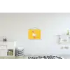 Eend - Zonnebril - Geel textielposter latten blank klein -kinderkamer