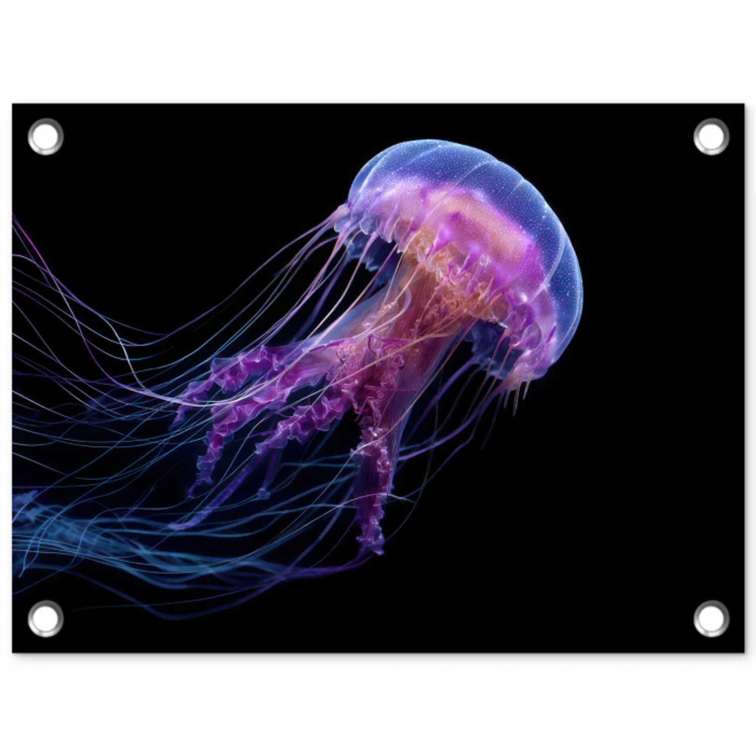 Kwal - Doorzichtig - Roze - Tentakels tuinposter los doek klein -3d