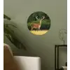 Hert - Gewei - Gras - Natuur - Dieren - Groen Wandcirkel behangsticker klein -sfeer2