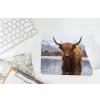 Schotse hooglander - Bruin - Water muismat rubber klein -witbureau