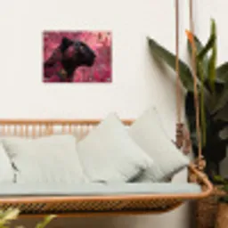 Luipaard - Bloemen - Roze tuinposter los doek klein -sfeer7