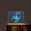 Voetballer - Blauw - Neon Light Box met batterij (Wandlamp kind) middel -sfeer1_kind