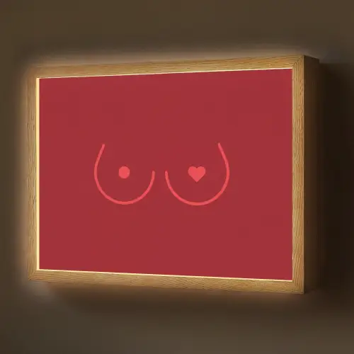 Minimalistisch - Lijnillustratie - Rood Light Box met batterij (Wandlamp) middel -z3d_website