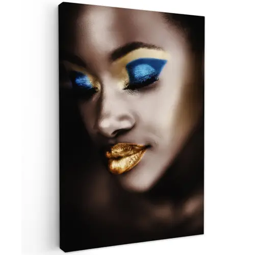 Black and Gold - Vrouw - Make up canvas 2cm klein -z3d