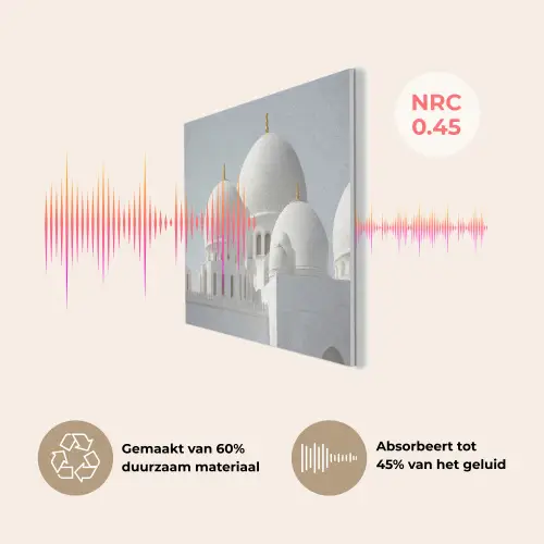 Witte koepels - Helderblauwe lucht - Gouden ornamenten PET vilt klein -USP_NL